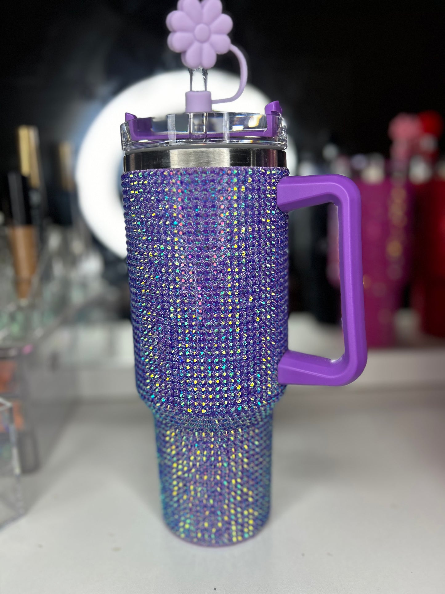 Purple Glitter 40oz tumbler