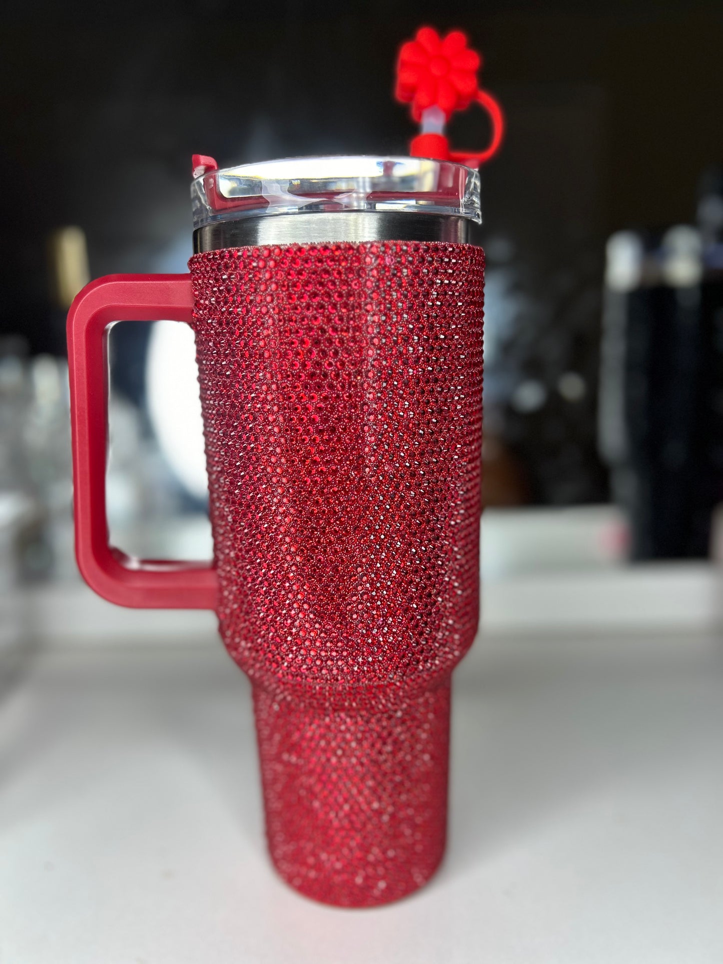 Red glitter 40 ounce Tumblr