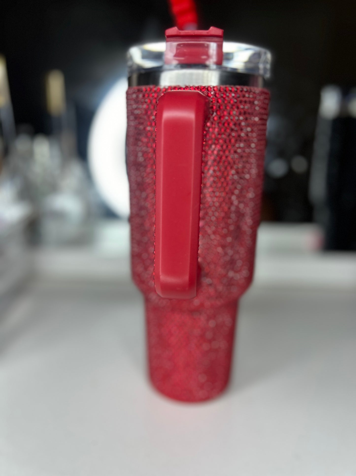 Red glitter 40 ounce Tumblr