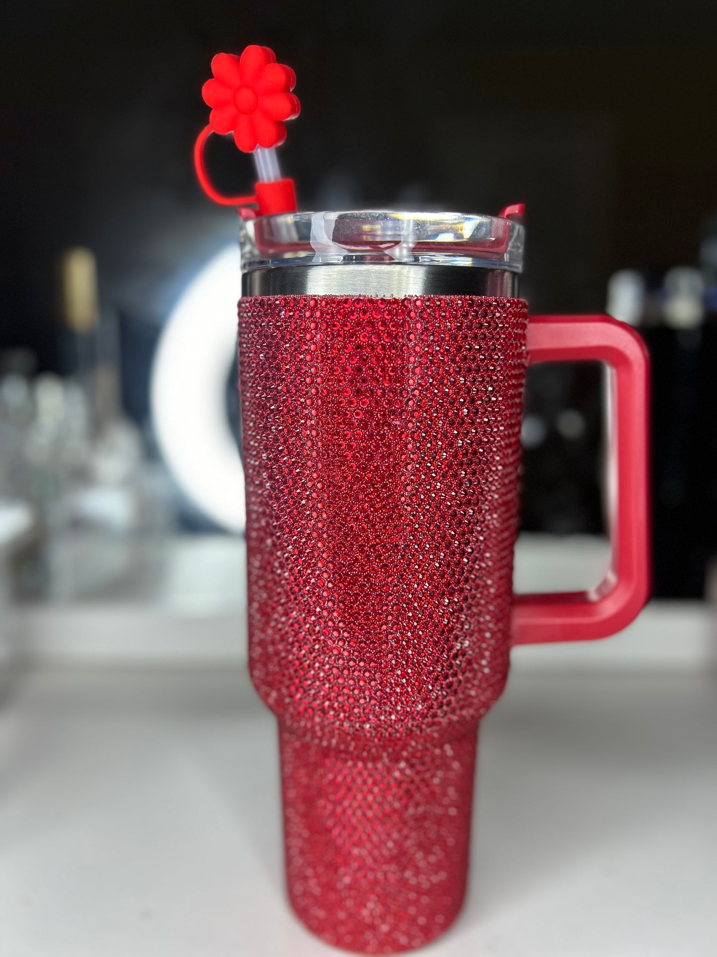 Red glitter 40 ounce Tumblr